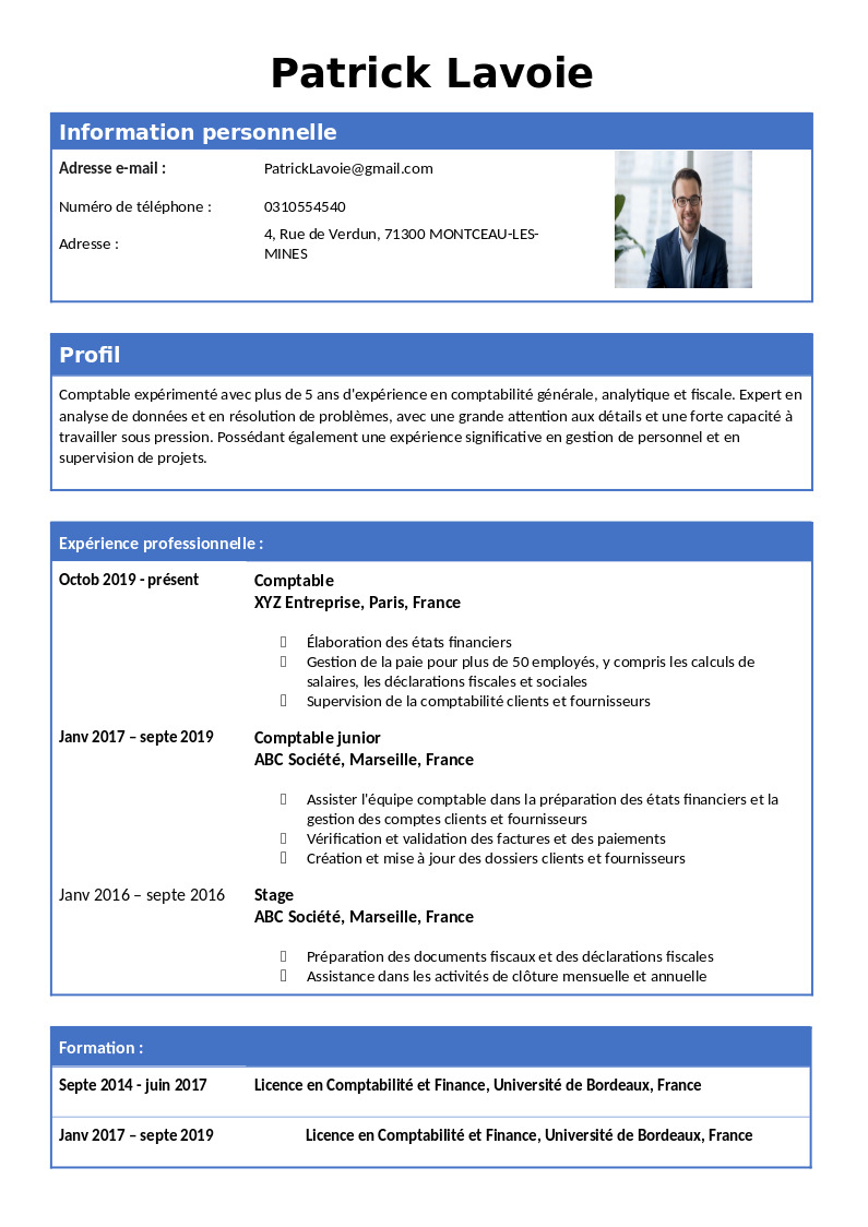 CV expert multisectoriel