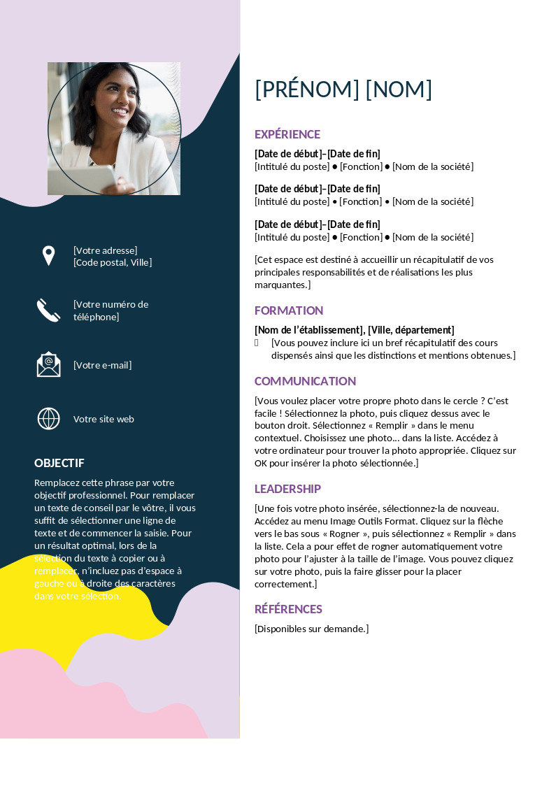 CV dynamique et organique