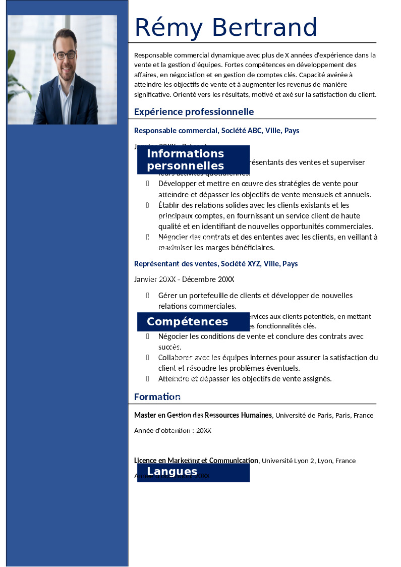 CV professionnel moderne